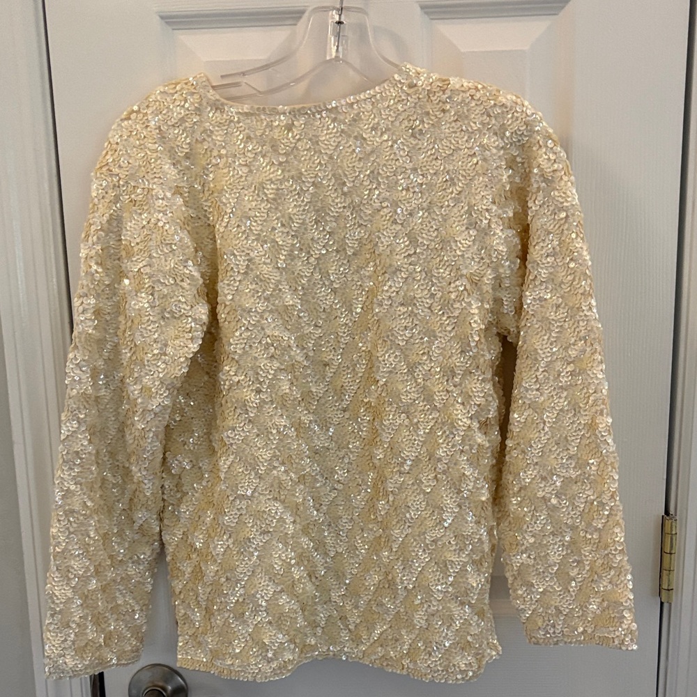 Ivory Sequin Beaded Jacket NWT - image 5